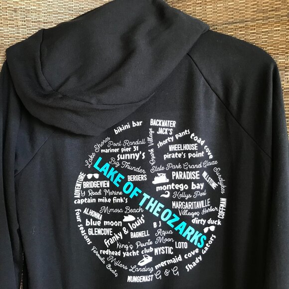 Lake of the Ozarks Hoodie, M: Upcycled Pullover Sweatshirt, Landmarks Marinas - Picture 8 of 14